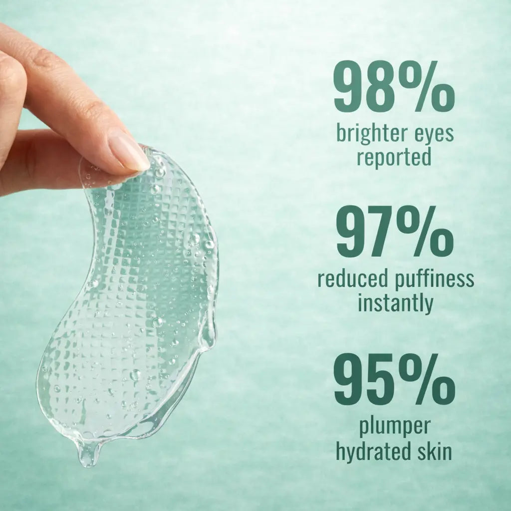 eye patches for dark circles hydrogel texture with snail essence detail