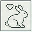 cruelty free skincare icon with rabbit symbol representing no animal testing