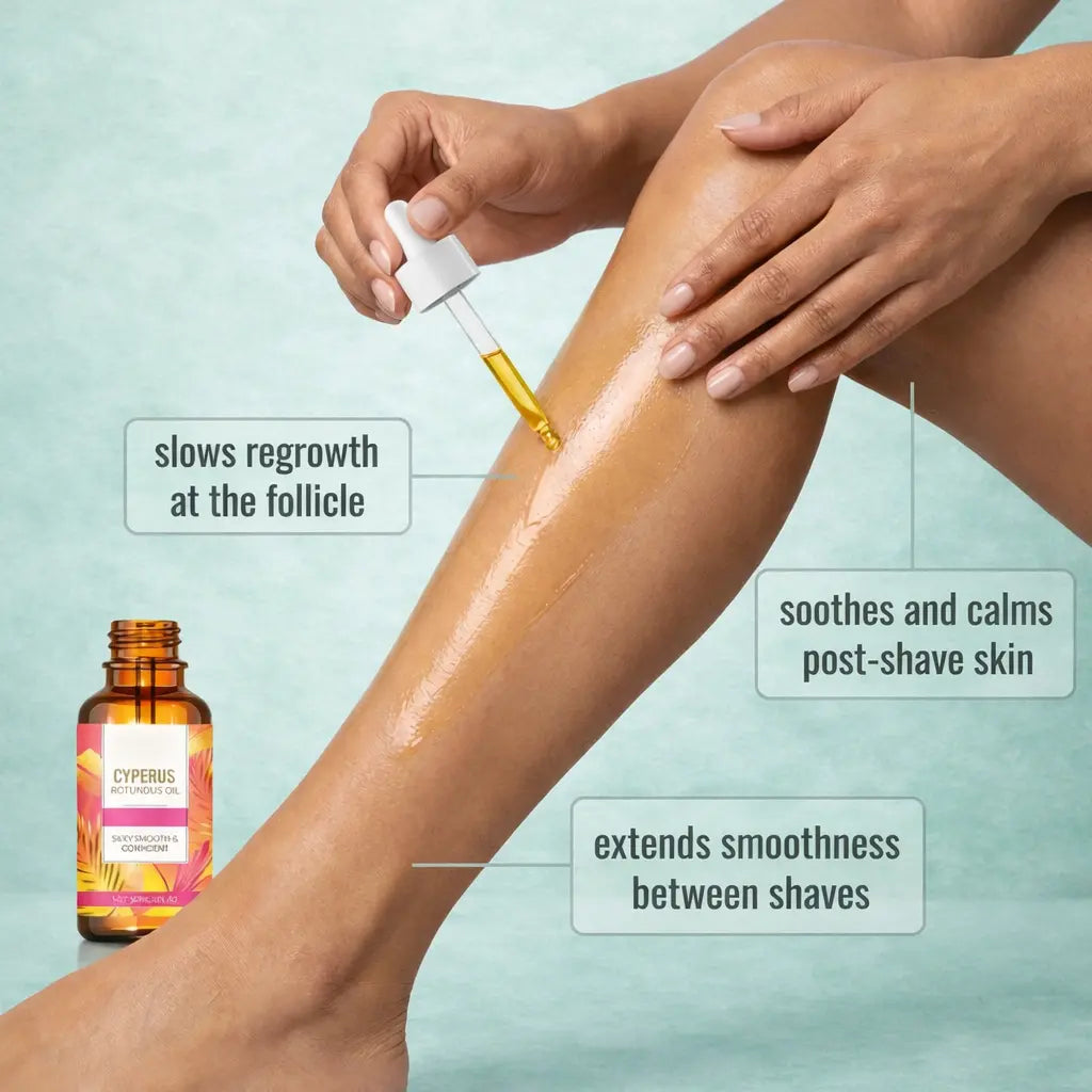 hair removal oil applied on skin for smooth body care routine