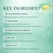 Deep Vita C Capsule Cream Key Ingredients: Sea Buckthorn Extract, Niacinamide, Vitamin C, Ferulic Acid, and Vitamins E, Q & P help nourish, brighten, and hydrate the skin for a smoother, more radiant look.