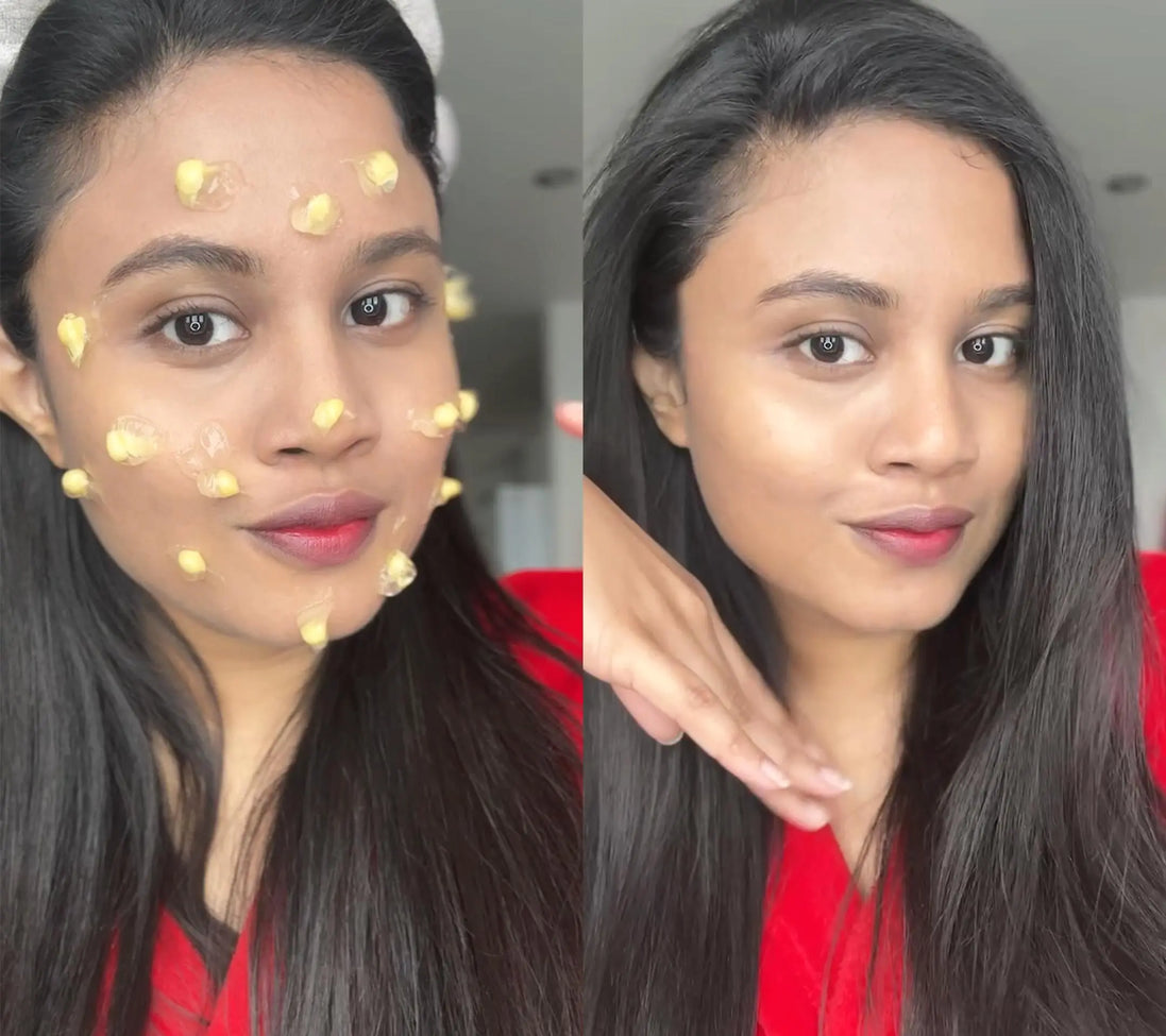 woman applying Deep Vita C Capsule Cream skincare routine vitamin capsule cream