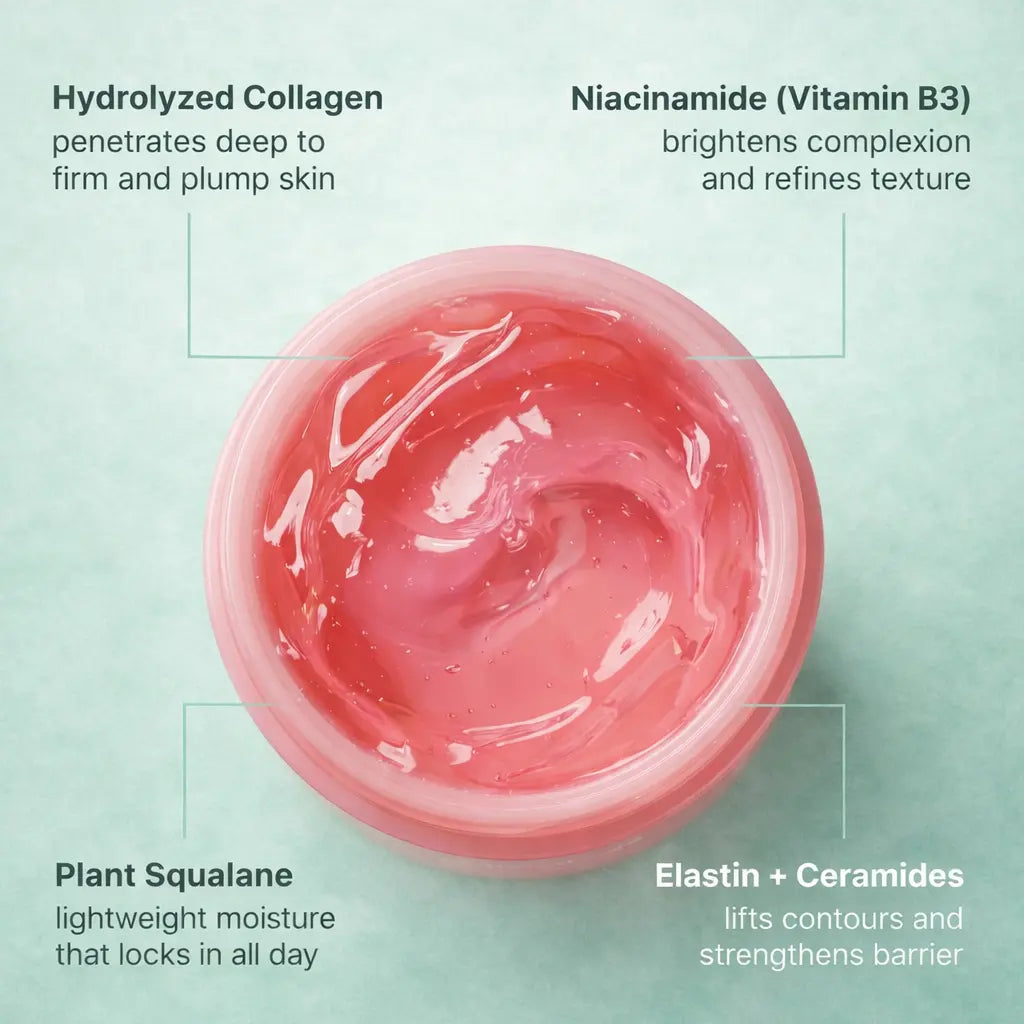 Medicube collagen jelly cream jar open showing jelly moisturizer texture