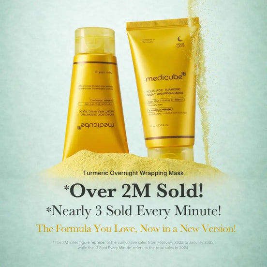 kojic acid turmeric face mask overnight brightening skincare concept