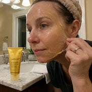 kojic acid turmeric face mask peel off overnight brightening skincare routine