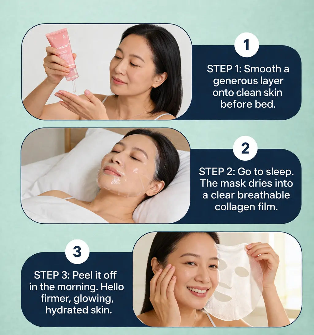 overnight collagen face mask how to use sleeping mask routine steps