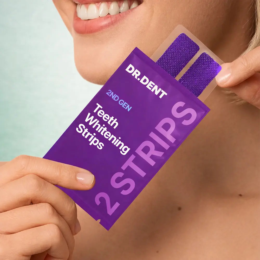 teeth whitening strips purple gel texture close up detail