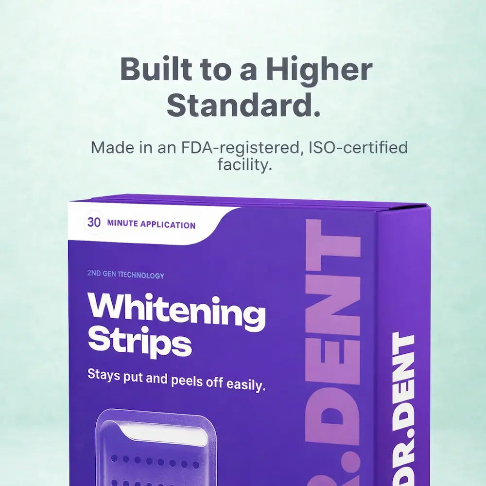 teeth whitening strips oral care product packaging detail image
