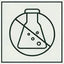 sulfate free skincare icon with chemical flask crossed out indicating gentle formula without sulfates