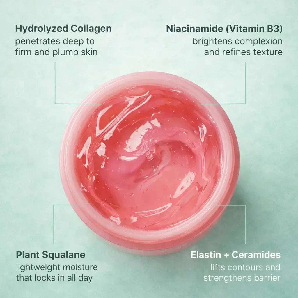 jar of collagen jelly cream hydrating plumping face moisturizer
