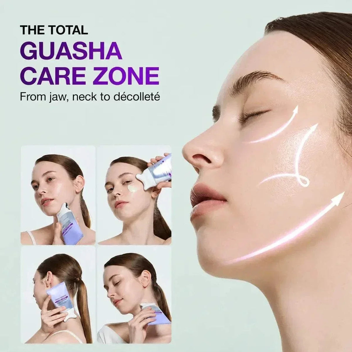 Collagen retinol gua sha cream with built-in applicator for firming skin