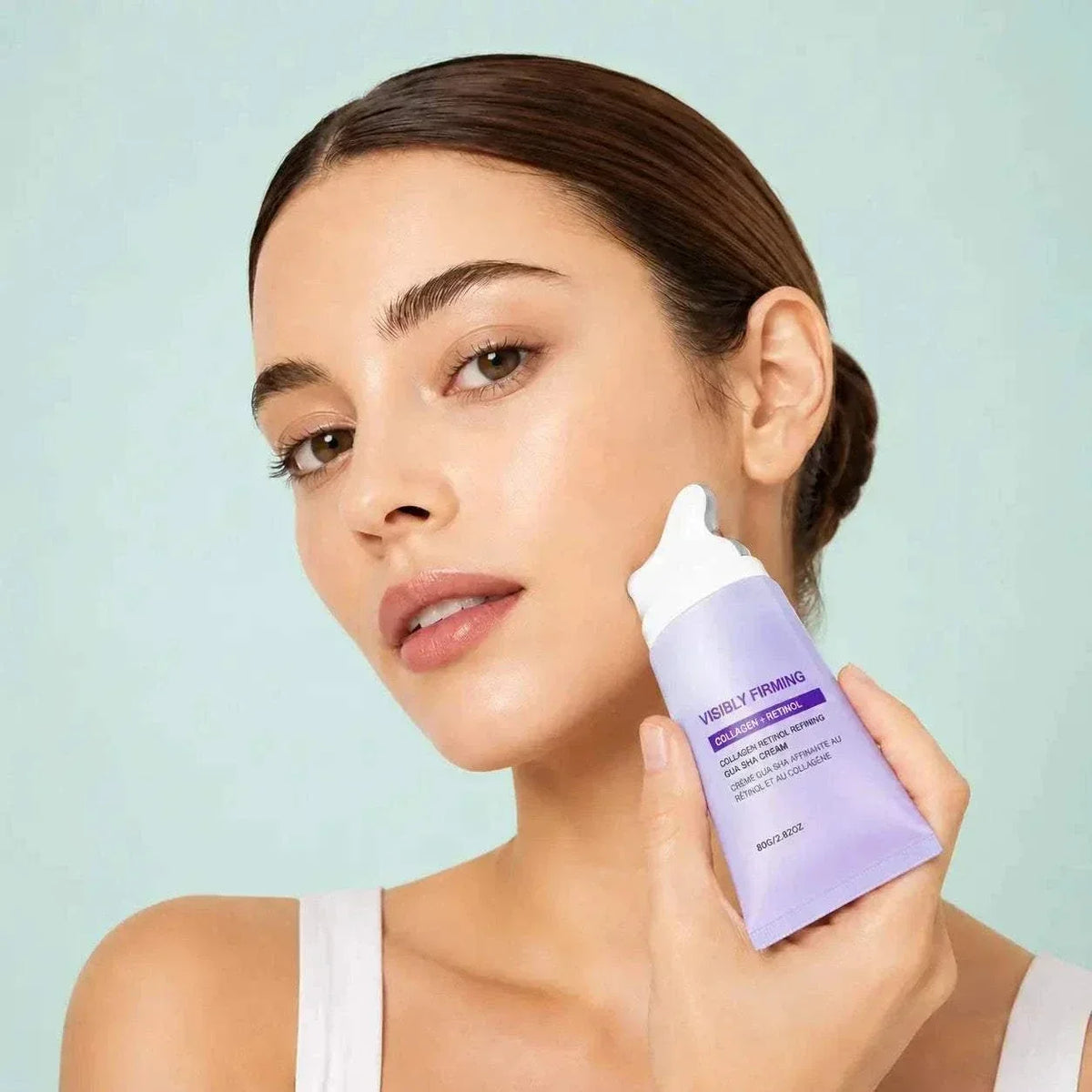 Collagen retinol gua sha cream with applicator for firming face skincare