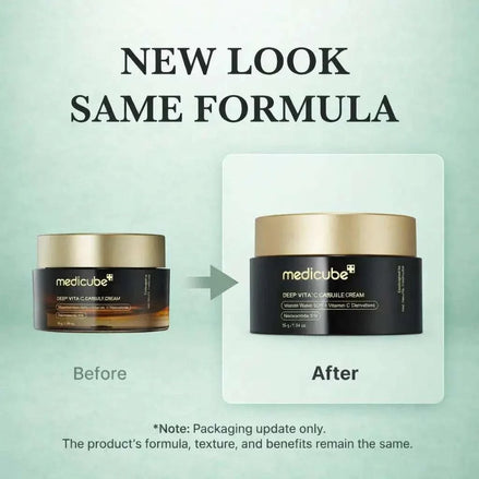 Deep Vita C Capsule Cream with golden vitamin capsules for brightening skin