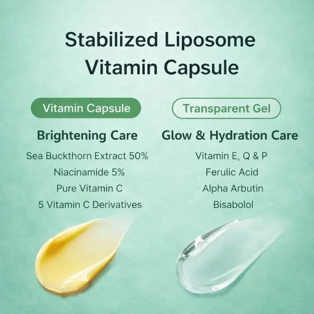 Deep Vita C Capsule Cream with golden vitamin capsules