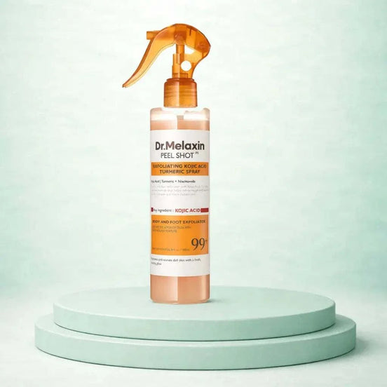 Exfoliating face serum bottle with dropper for smoothing and pore care