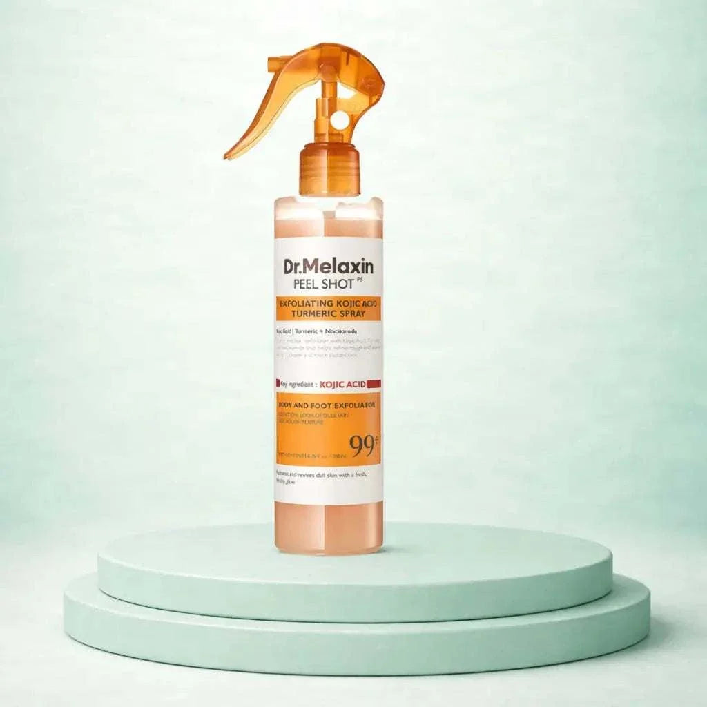 Exfoliating face serum bottle with dropper for smoothing and pore care