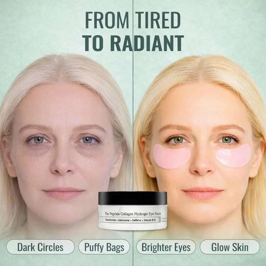 Collagen hydrogel eye patches for dark circles depuffing treatment