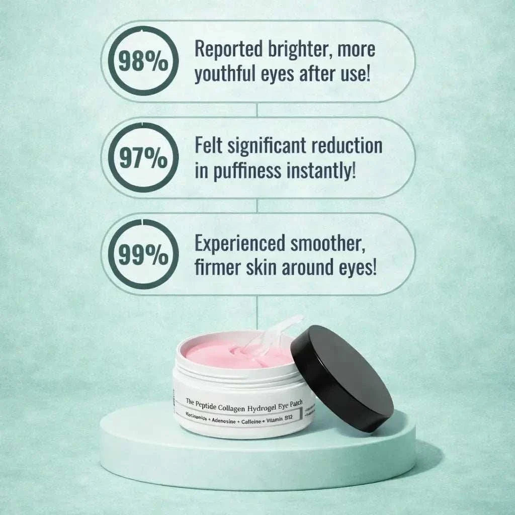 Collagen hydrogel eye patches for dark circles and depuffing