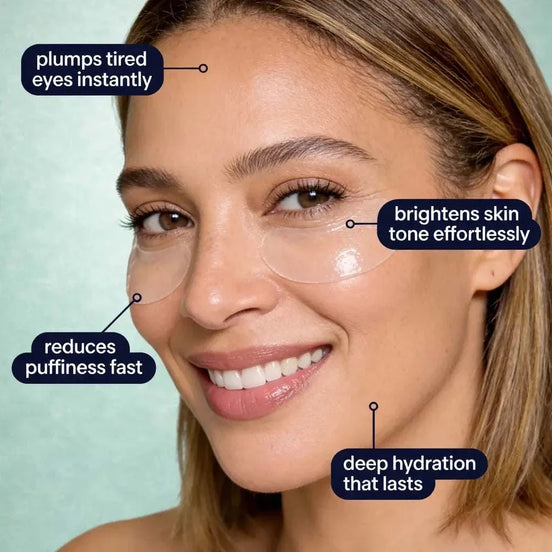 Hydrating snail mucin eye patches reducing dark circles and puffiness