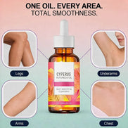 bottle of natural hair removal oil for smooth skin