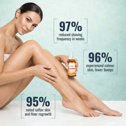 bottle of hair removal oil with natural ingredients