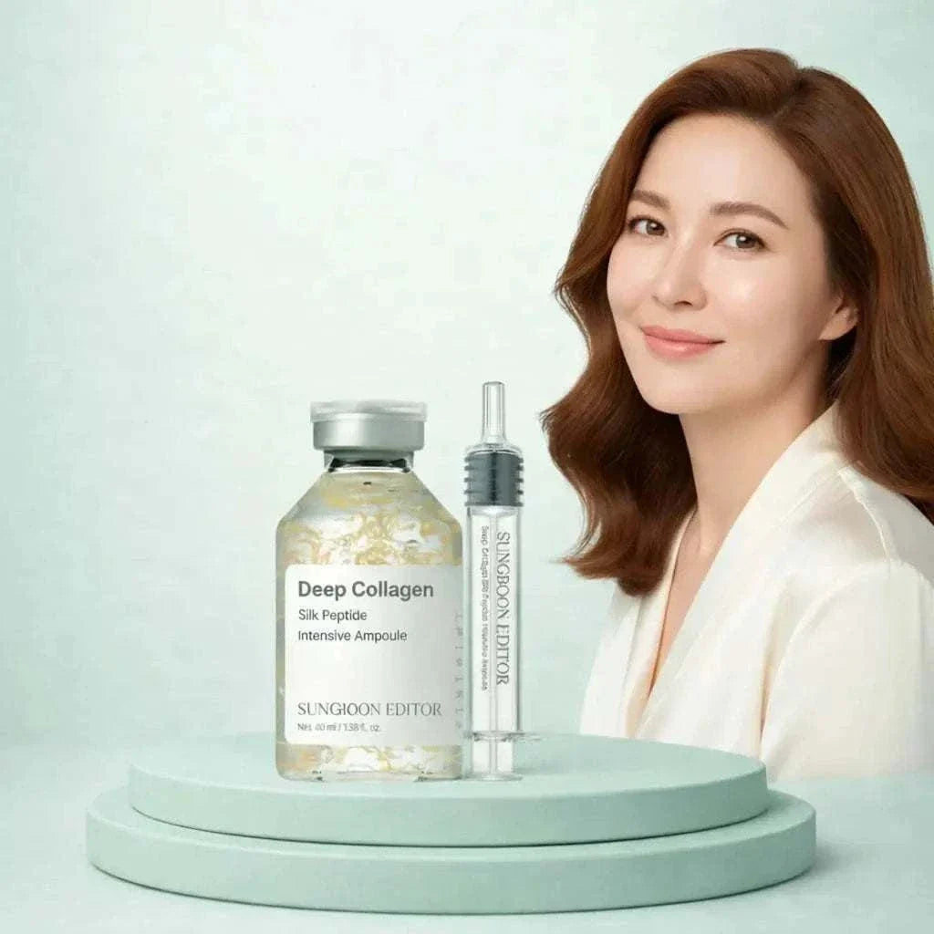 Hydrating collagen serum bottle with pump for smooth firm skin