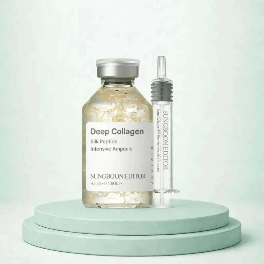 Hydrating collagen serum bottle with smooth texture for firming skin