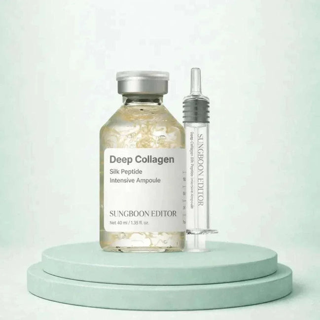 Hydrating collagen serum bottle with smooth texture for firming skin