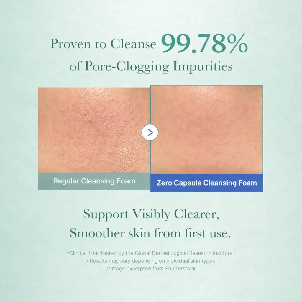 pore cleansing facial cleanser skin texture comparison before after use