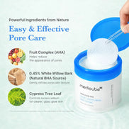 exfoliating toner pads aha bha ingredients skincare concept