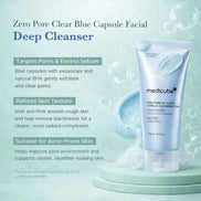 Blue capsule pore cleansing facial cleanser bottle
